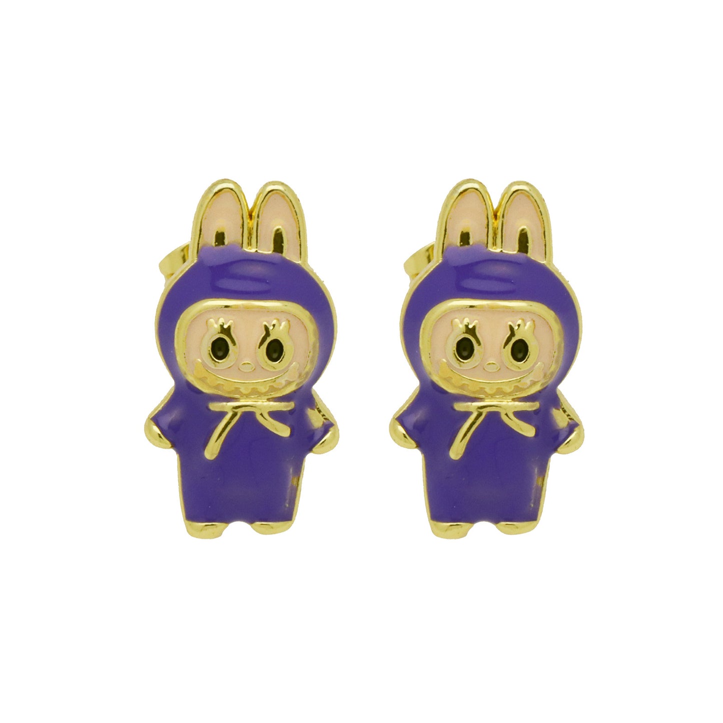 Drip oil colored cute cartoon character personality simple and versatile ear studs earrings